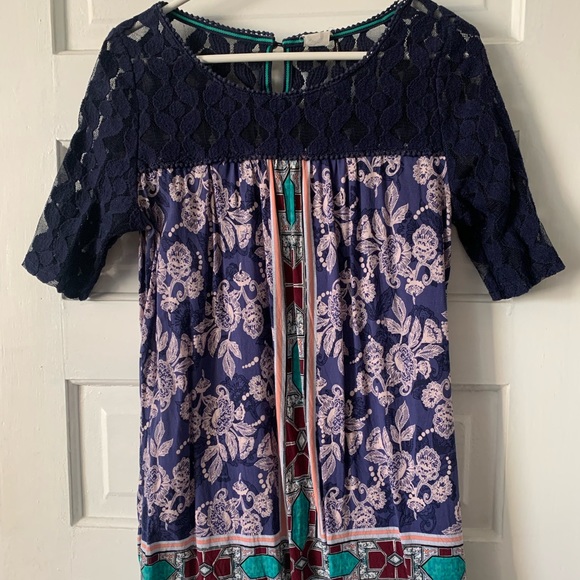 Vintage Anthropology long lace pattern shirt - Picture 1 of 5